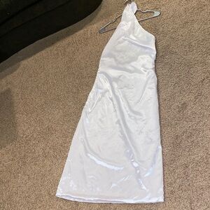 White Satin Slip Dress